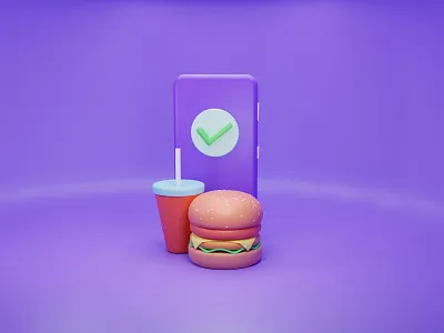3d_Online Food Delivery 3d 3d art 3d artist burger burgers character design illustration illustration ux ui online web