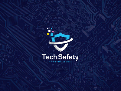 Tech Safety brand brand identity creative emblem favicon icon identity logo logodesign logotype minimalist minimalist logo protect protection safety shield simple tech tech logo technology