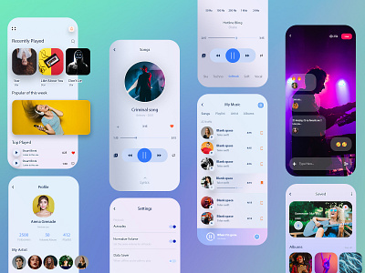 Music App app design apple applicaiton application application design application ui branding design illustration music music app music app ui ui