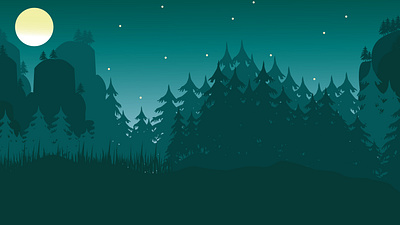 forest animation app art design flat illustration illustrator vector web website