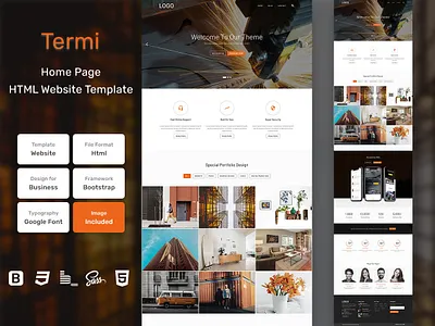 Termi Business HTML Web Template V1.0 bem blog business homepage html personal portfolio sass shop store web website