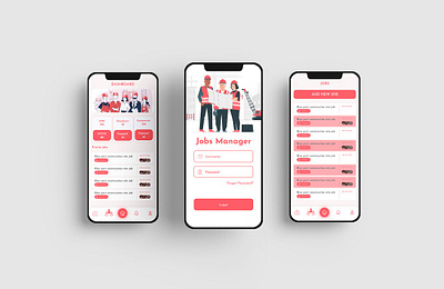 Jobs Manager App app design download mockup ui ux xd design