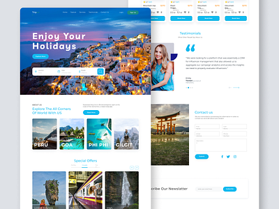 Travel Website Landing Page landing design landing page travel travel agency travel app travel landing page traveling ui website website concept website design