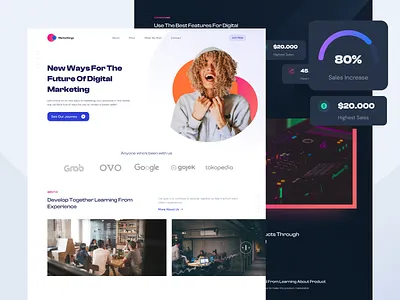 Digital Markethings Web design figma hero section homepage landing page landing page design marketing agency marketing site shot step ui ux uidesign web website