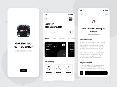 Job Finder App Design app design job application job finder job listing job portal job post job posting job search job site jobs ui ui design