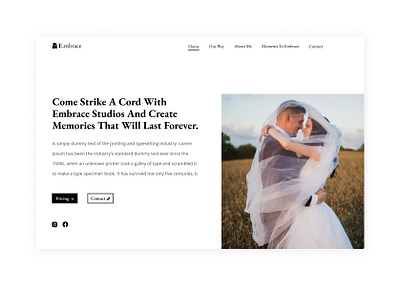 Website Landing Page Design branding design graphic design herosection illustration landingpage logo photography studio ui uidesign uidesigner ux uxdesign vector webdesign website wedding