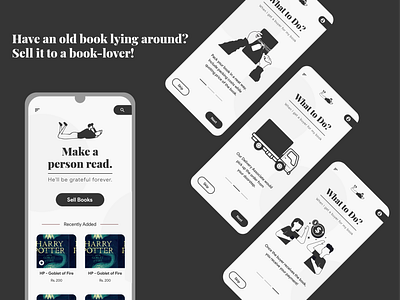 An App to Sell Old Books app art clean dailyui design flat illustration minimal ui ux