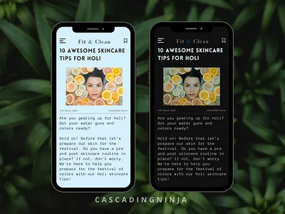 Minimalistic Blog UI - "Fit & Clean" branding design holi illustration illustration art minimal ui ui design uiux designer uiuxdesign