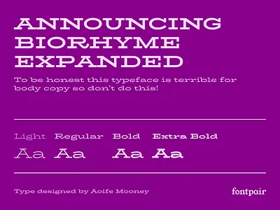 BioRhyme Expanded - Display Google Font biorhyme biorhyme expanded display display font font font pair font pairing fontpair fonts google font google fonts googlefonts typeface typography