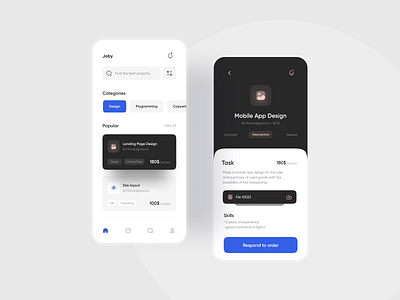 Joby App UI app clean design flat minimal typography ui ux web website