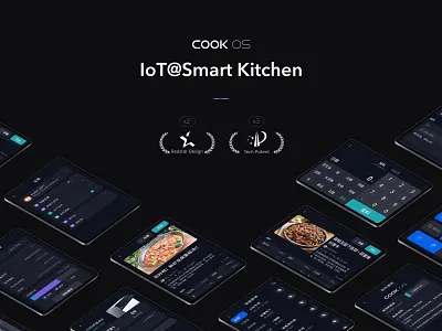 CookOS IoT@Smart Kitchen awards dark dark mode design device iot iot app iot development kitchen os smart tech ui
