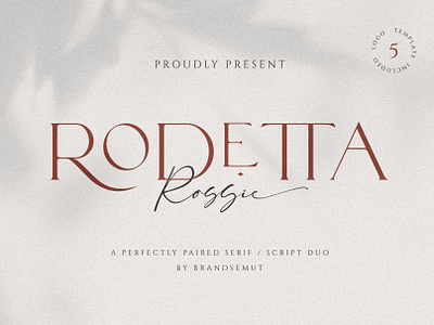 Rodetta Rossie Font Duo + Logos font design graphic design type design