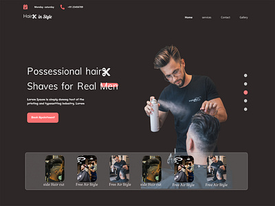 hair style salon-landing-page clean design graphic design ui ux web