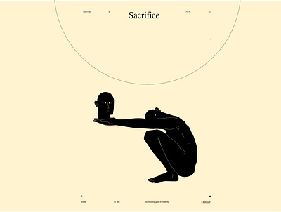 Sacrifice abstract composition concepetual illustration conceptual art dual meaning figure figure illustration illustration laconic lines minimal poster poster a day poster art