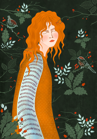 Redhead girl freework girl illustration procreate