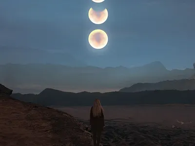 Reflection canvas print landscape moon photomanipulation photoshop poster art print design scenery wall art wallpaper design