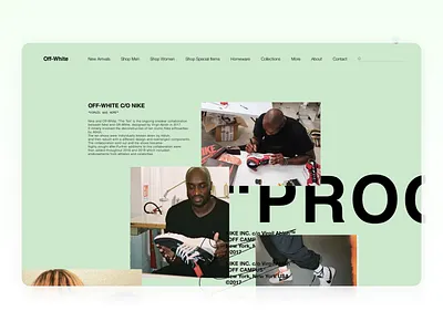 "OFF-WHITE" Site UX UI Design brand design designer designs logo off offwhite ui ui ux ui design uidesign uiux ux ux ui ux design uxdesign uxui virgil abloh