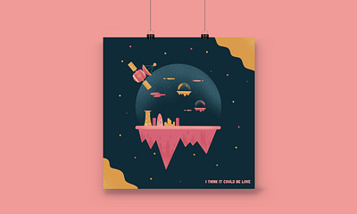 Satellites by Enter Shikari band band merchandise bandmerch branding design galaxy illustration illustrator logo musician procreate satellite space space theme spaceman