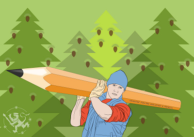 Imagine you re holding a log callmefafa carrying illustration imagine kynä madeinaffinity pencil