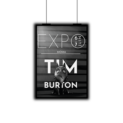 Affiche Exposition Moma Tim Burton graphic design illustration indesign moma photoshop tim burton