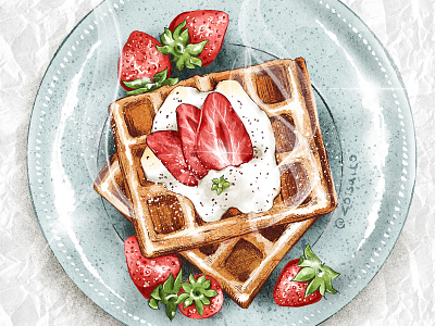 Waffles design digitalart food food and drink food illustration illustration