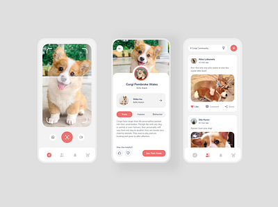 Pet Scan Application app community app dogs interface ios app mobile app petcare pets petshop petstore scanner ui ux