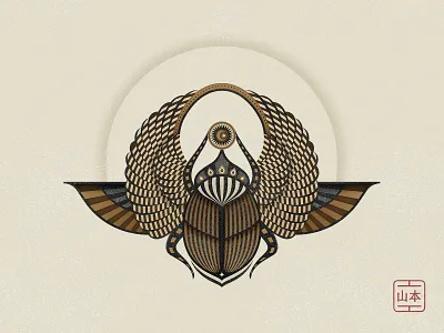 Solitude or small meditations #31 circular egyptian geometry illustration minimalism nature scarab smallmeditations solitude symbolism textures vector