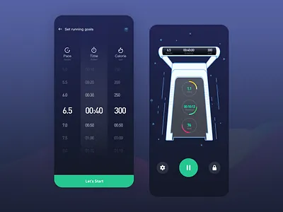 Run Indoor app bluetooth calorie family goal icon indoor intelligent pace pause start running sports time train treadmill wifi