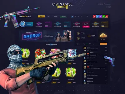 GMDROP.GG - opening of cases cases csgo gambling game opencases roulette standoff uiux webdesign кейсы