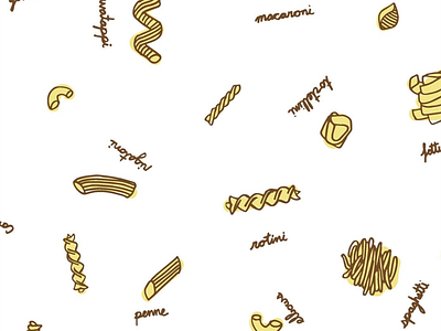 pasta! pasta! fabric pasta penne rotini spaghetti spoonflower textile