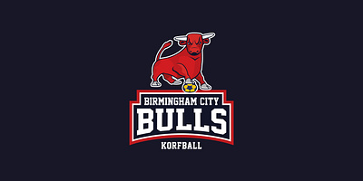 Birmingham City Korfball Club badge birmingham branding bull identity illustration korfball logo vector