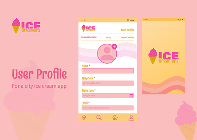 Daily UI, Challenge 006 - User Profile app app design challengeui dailyui dailyui 006 ice cream ui ui design uiux user profile ux