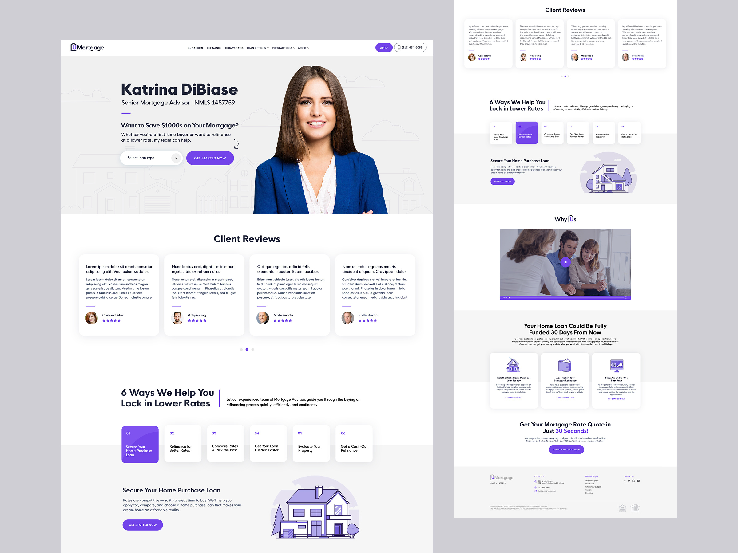 Example of Mortgage Landing Page Design + Wordpress