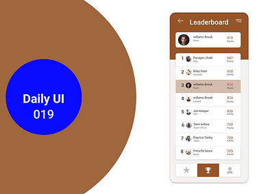 Daily UI 019 Leaderboard 019 branding dailyui dailyuichallenge design illustration ui uiux