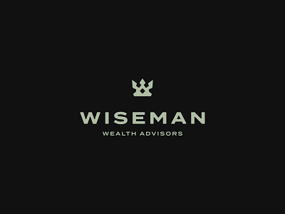 Wiseman brand branding crown flat icon identity king logo mark minimal queen royalty type typography vector w