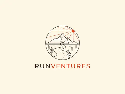 R U N V E N T U R E S 2020 app icon logo date site gradient logo logo design logomark minimalist logo mountain logo new logo running logo typography ui vector