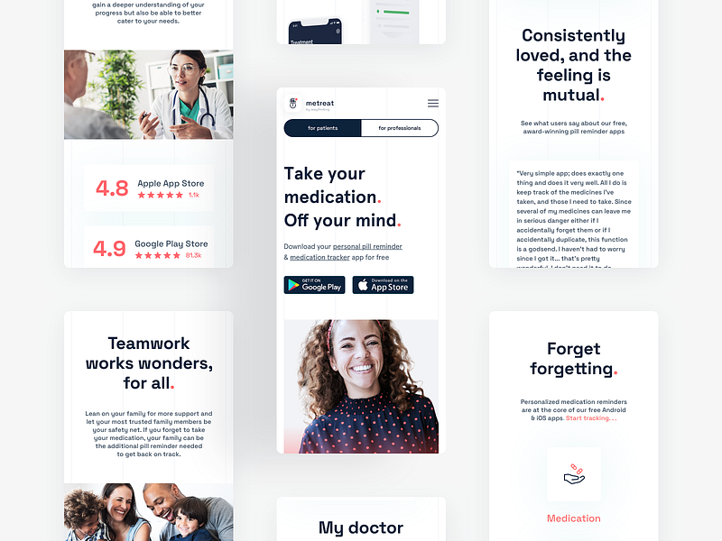 MeTreat • Patient Support & Medication Tracking System Concept agency boutique agency branding custom software development design studio europe mobile app design mobile app development product design software house technology partner ui ui design ux ux design uxui wayfinding web design web development website