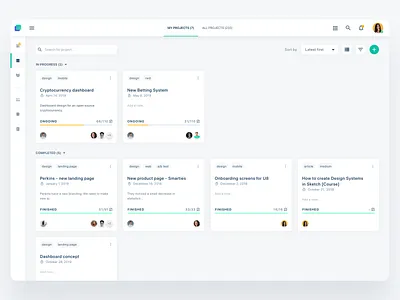 HR System - Projects view app cards concept desktop desktop design hr light project projects system task tasks ui ux uxui webapp