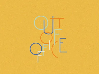 Out of Office 70s adobe illustrator branding design flat handlettering icon procreate retro vector