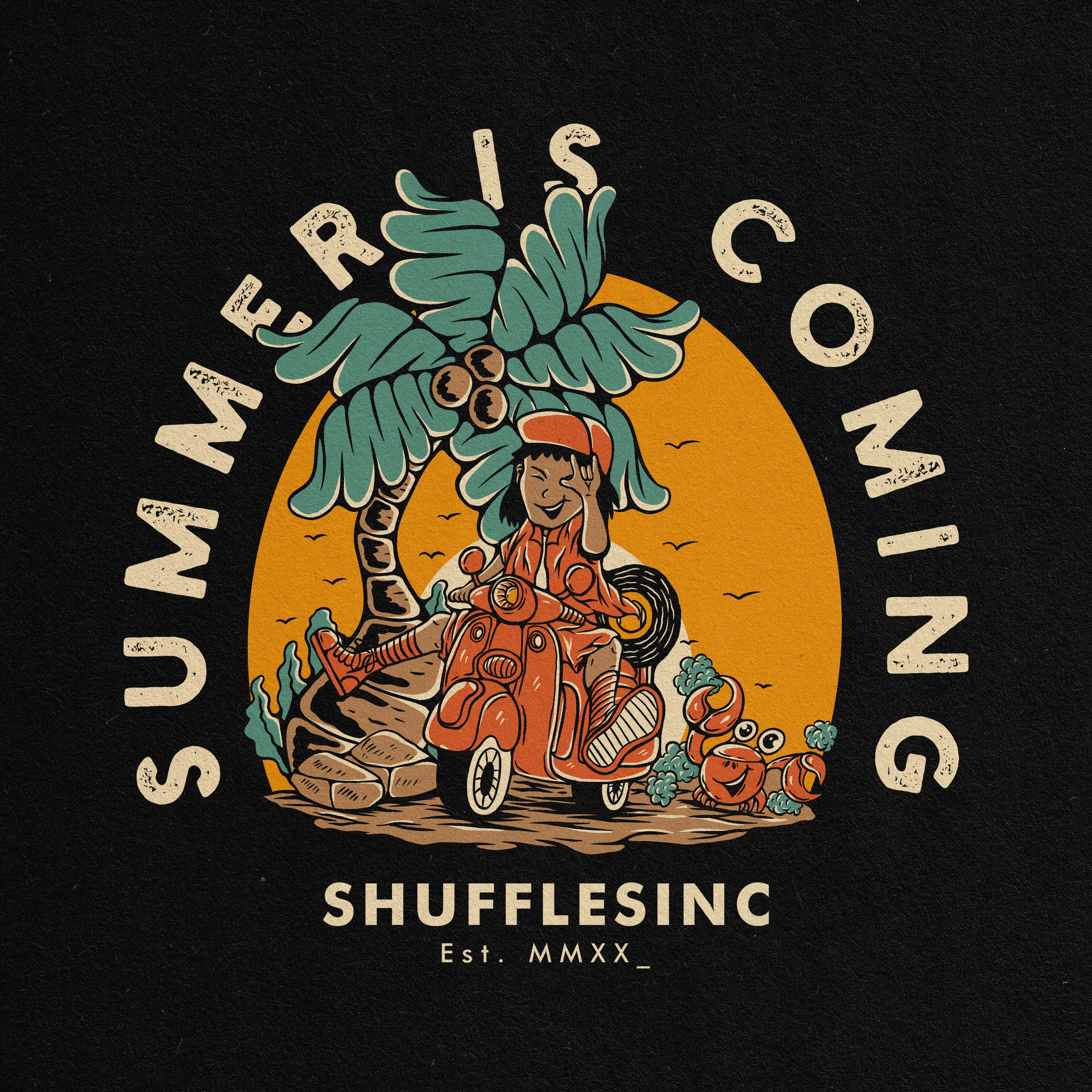 Summer is Coming T-shirt Design 3d animation art badge badge logo branding custom design graphic design illustration illustrator logo logo custom motion graphics summer tee tropical tshirt ui vector