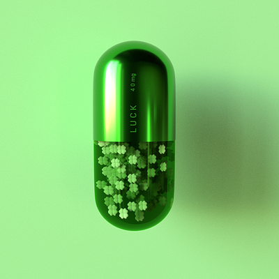 Luck growth medicine 3d animation capsule cinema4d design green luck maxon modeling pills red redshift