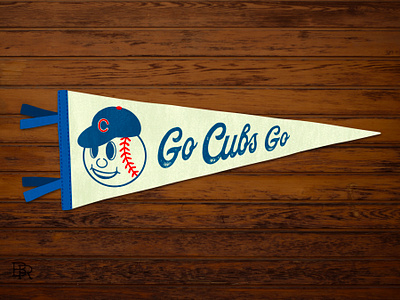 Cubs Retro Pennant_BRD_3-28-21 baseball chicago cubs design flag illustration pennant procreate art procreate brushes retro vintage