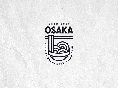 Osaka asian cookery asian food icosaedru lineart logo logo collection logo design logotype minimal modern noodles osaka restaurant restaurant logo vector