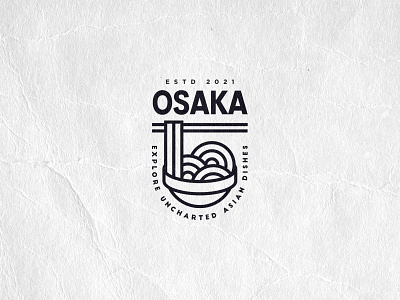 Osaka asian cookery asian food icosaedru lineart logo logo collection logo design logotype minimal modern noodles osaka restaurant restaurant logo vector