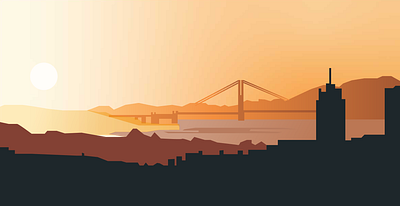 Sunset illustration gradient illustration landscape landscape illustration sunset sunset illustration vector