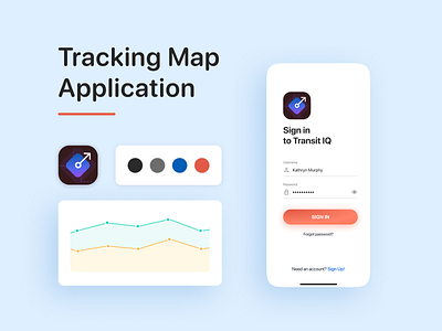 Tracking Map Application app branding design icon ui ux