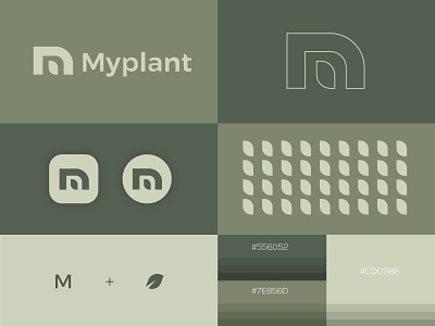 Myplant logo branding custom logo design icon identity illustration leaf logo logo mark logodesign m logo mark minimal plant