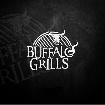 Buffalo Grills bbq black white branding buffalo design fire grill illustration logo vector