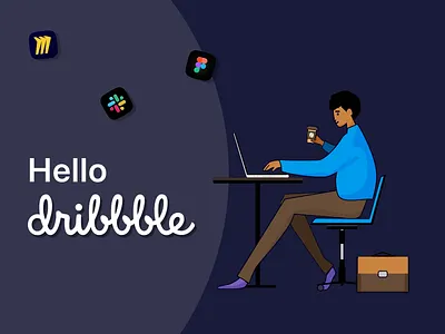 Hello Dribble! app design illustration typography ui ux web