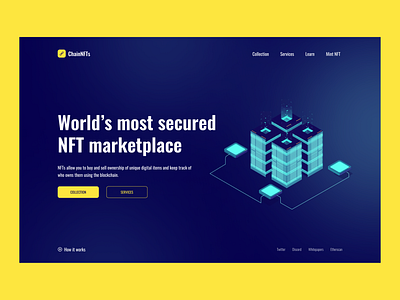 ChainNFTs | Landing Page app design bitcoin blockchain daily ui etherium figma flat design landingpage mining minting nfts ui ux web design